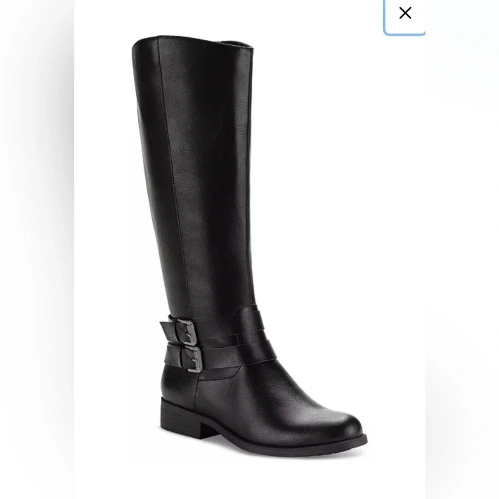 NWT Style & Co Women's Maliaa Wide-Calf Buckled Riding Boots